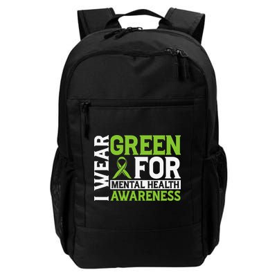 I Wear Green Mental Health Awareness Mental Health Matters Backpack