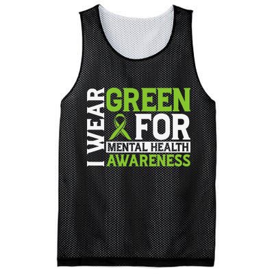 I Wear Green Mental Health Awareness Mental Health Matters Mesh Reversible Basketball Jersey Tank