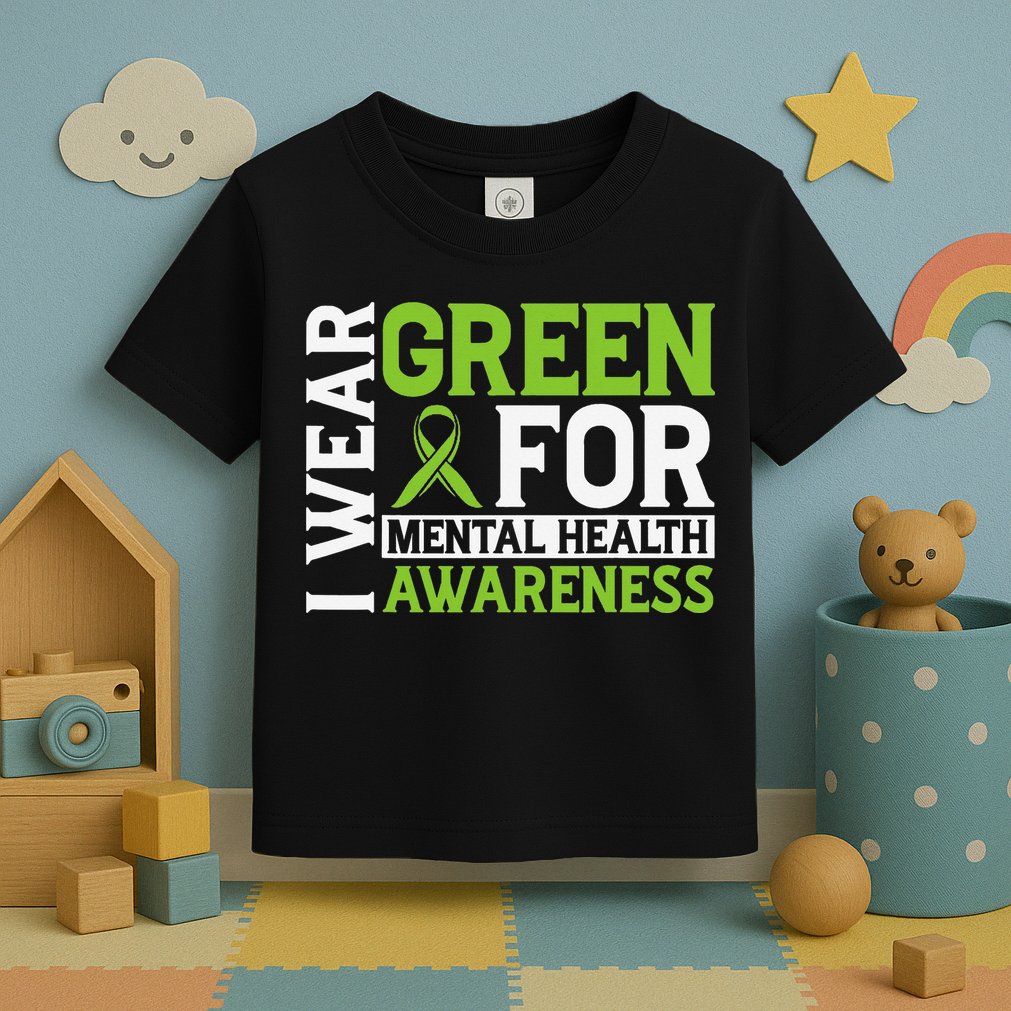 I Wear Green Mental Health Awareness Mental Health Matters Toddler T-Shirt