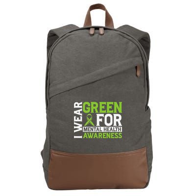 I Wear Green Mental Health Awareness Mental Health Matters Cotton Canvas Backpack