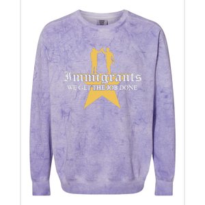 Immigrants We Get The Job Done Stars Colorblast Crewneck Sweatshirt