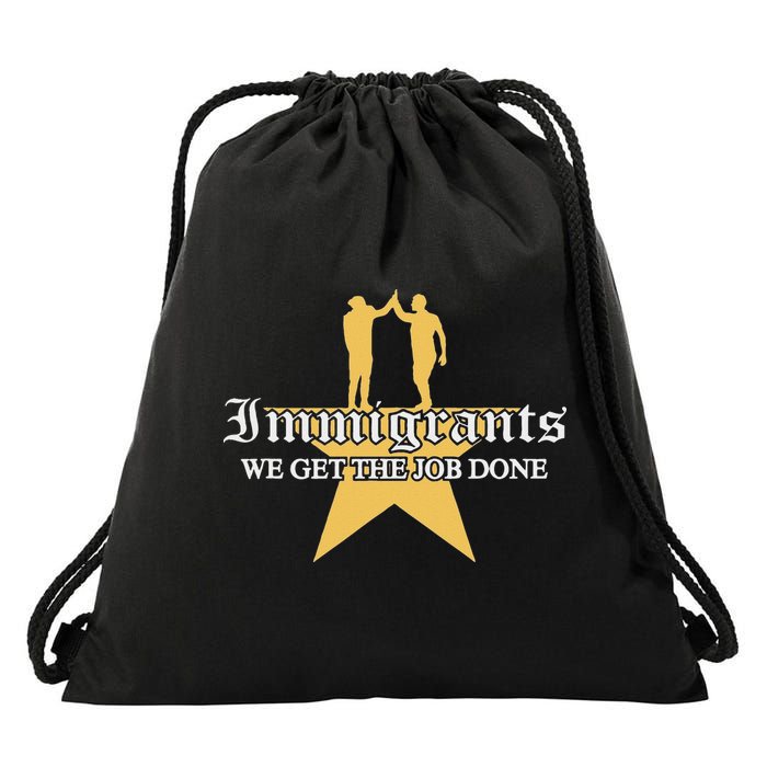 Immigrants We Get The Job Done Stars Drawstring Bag