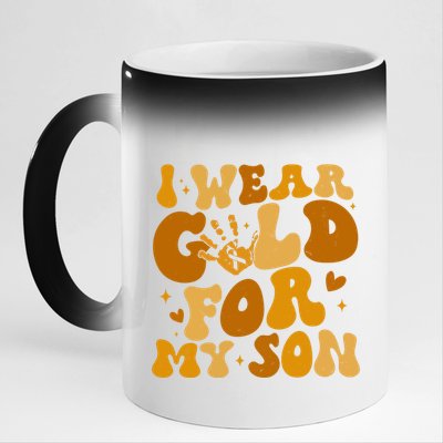 I Wear Gold For My Son Childhood Cancer Awareness 11oz Black Color Changing Mug