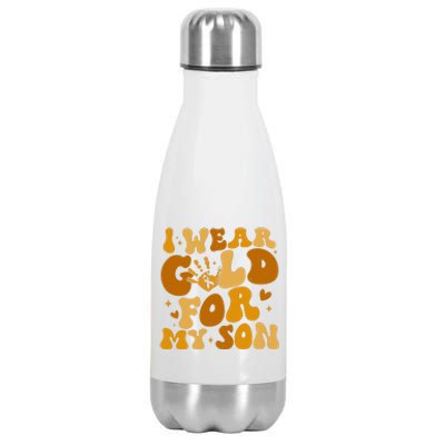 I Wear Gold For My Son Childhood Cancer Awareness Stainless Steel Insulated Water Bottle