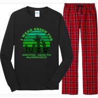 I Wear Green For Mental Health Month Of May Long Sleeve Pajama Set