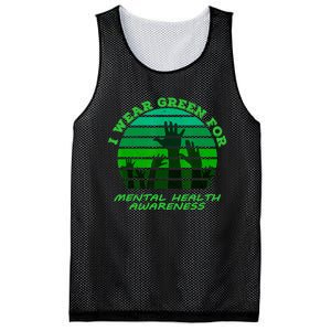 I Wear Green For Mental Health Month Of May Mesh Reversible Basketball Jersey Tank