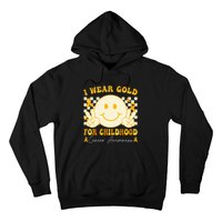 I Wear Gold For Childhood Cancer Awareness Boy Kids Groovy Hoodie