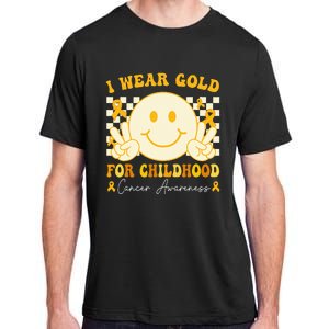 I Wear Gold For Childhood Cancer Awareness Boy Kids Groovy Adult ChromaSoft Performance T-Shirt