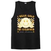 I Wear Gold For Childhood Cancer Awareness Boy Kids Groovy PosiCharge Competitor Tank