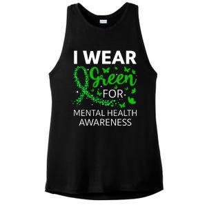 I Wear Green For Mental Health Awareness Ladies PosiCharge Tri-Blend Wicking Tank