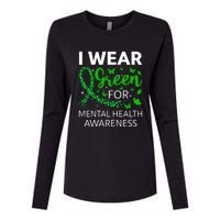 I Wear Green For Mental Health Awareness Womens Cotton Relaxed Long Sleeve T-Shirt