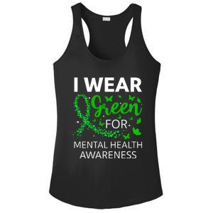 I Wear Green For Mental Health Awareness Ladies PosiCharge Competitor Racerback Tank