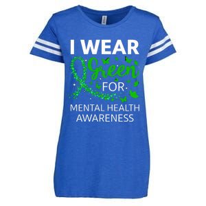 I Wear Green For Mental Health Awareness Enza Ladies Jersey Football T-Shirt