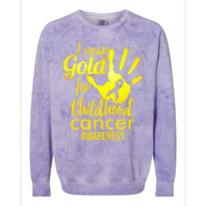 I Wear Gold For Childhood Cancer Awareness Colorblast Crewneck Sweatshirt