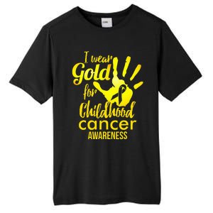 I Wear Gold For Childhood Cancer Awareness Tall Fusion ChromaSoft Performance T-Shirt