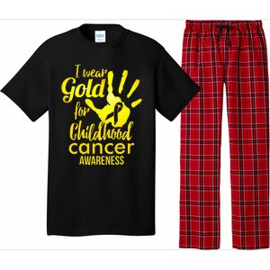 I Wear Gold For Childhood Cancer Awareness Pajama Set