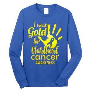 I Wear Gold For Childhood Cancer Awareness Long Sleeve Shirt