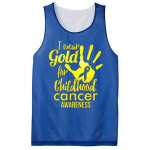 I Wear Gold For Childhood Cancer Awareness Mesh Reversible Basketball Jersey Tank