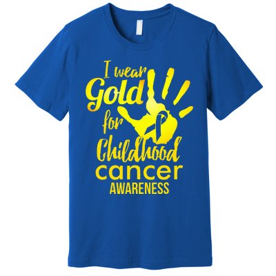 I Wear Gold For Childhood Cancer Awareness Premium T-Shirt