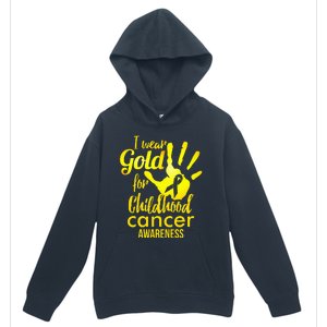 I Wear Gold For Childhood Cancer Awareness Urban Pullover Hoodie