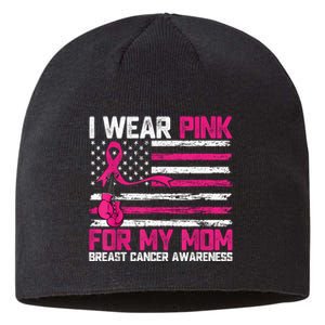 I Wear Gift For My Mom Breast Cancer Awareness Month Sustainable Beanie