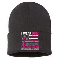 I Wear Gift For My Mom Breast Cancer Awareness Month Sustainable Knit Beanie