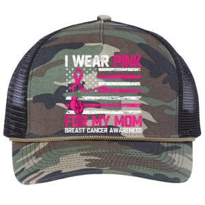 I Wear Gift For My Mom Breast Cancer Awareness Month Retro Rope Trucker Hat Cap