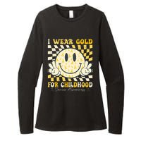 I Wear Gold For Childhood Cancer Awareness Ribbon Womens CVC Long Sleeve Shirt