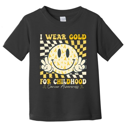 I Wear Gold For Childhood Cancer Awareness Ribbon Toddler T-Shirt