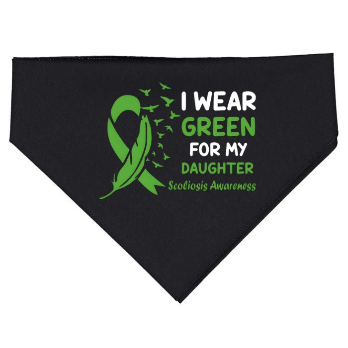 I Wear Green For My Daughter Scoliosis Awareness USA-Made Doggie Bandana