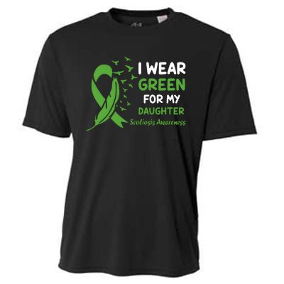 I Wear Green For My Daughter Scoliosis Awareness Cooling Performance Crew T-Shirt