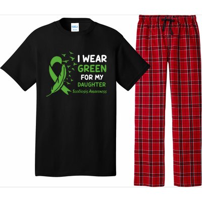 I Wear Green For My Daughter Scoliosis Awareness Pajama Set