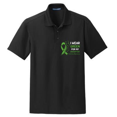 I Wear Green For My Daughter Scoliosis Awareness Dry Zone Grid Polo