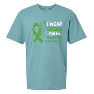 I Wear Green For My Daughter Scoliosis Awareness Sueded Cloud Jersey T-Shirt