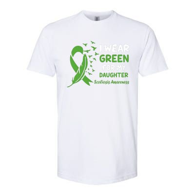 I Wear Green For My Daughter Scoliosis Awareness Softstyle CVC T-Shirt