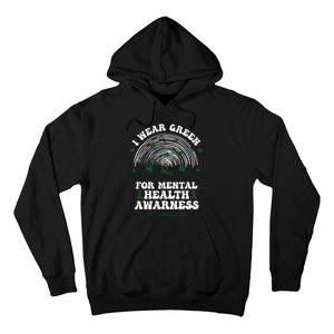 I Wear Green For Mental Health Awareness Green Ribbon Hoodie