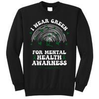 I Wear Green For Mental Health Awareness Green Ribbon Sweatshirt