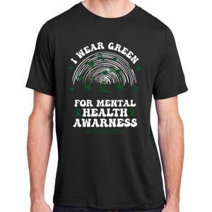 I Wear Green For Mental Health Awareness Green Ribbon Adult ChromaSoft Performance T-Shirt