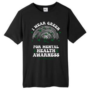 I Wear Green For Mental Health Awareness Green Ribbon Tall Fusion ChromaSoft Performance T-Shirt