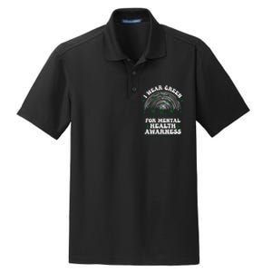 I Wear Green For Mental Health Awareness Green Ribbon Dry Zone Grid Polo