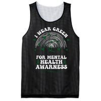 I Wear Green For Mental Health Awareness Green Ribbon Mesh Reversible Basketball Jersey Tank