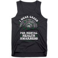 I Wear Green For Mental Health Awareness Green Ribbon Tank Top