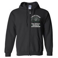 I Wear Green For Mental Health Awareness Green Ribbon Full Zip Hoodie