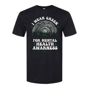 I Wear Green For Mental Health Awareness Green Ribbon Softstyle CVC T-Shirt