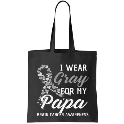 I Wear Gray For My Papa Brain Cancer Awareness Fight Grey Bag