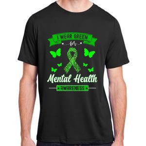 I Wear Green For Mental Health Awareness Ribbon Butterfly Adult ChromaSoft Performance T-Shirt