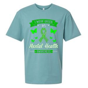 I Wear Green For Mental Health Awareness Ribbon Butterfly Sueded Cloud Jersey T-Shirt