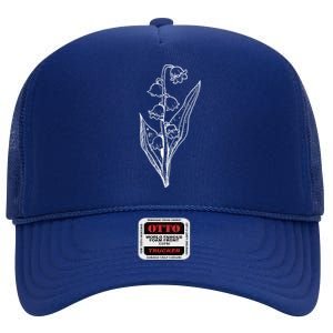 Illustration Wildflower Garden Flower Gift High Crown Mesh Back Trucker Hat