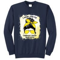 I Wear Gold For Childhood Cancer Awareness Shirts Messy Bun Sweatshirt