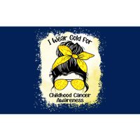 I Wear Gold For Childhood Cancer Awareness Shirts Messy Bun Bumper Sticker